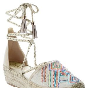 nanette lepore espadrille embroidered wedges